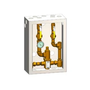 66200 Piped Thermometer Ball Valve Union Cold Water Bypass Cabinet