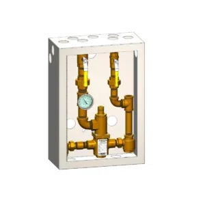 6680 Piped Thermometer Ball Valve Union Cold Water Bypass Cabinet