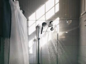 shower head spraying water